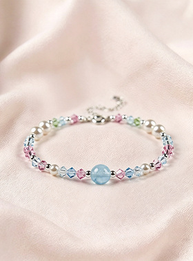 夏日多巴胺手工串珠甜美手链