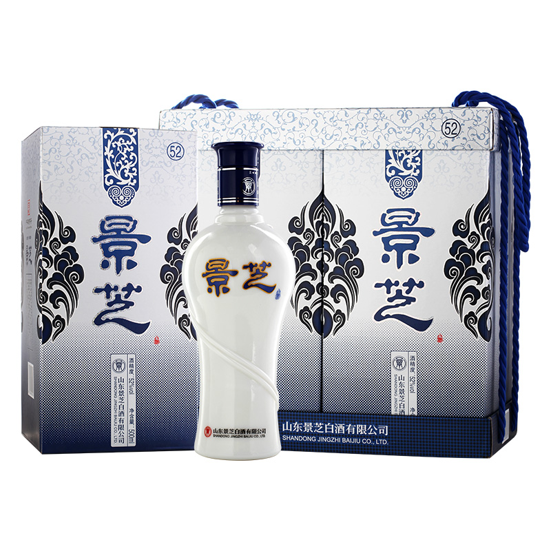 52度500ml景芝青花整箱6瓶装浓香型白酒礼盒装送礼自饮带手提绳