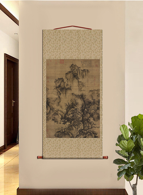 宋 郭熙 早春图 仿古画名画真迹复制品挂轴画卷轴书房玄关山水画