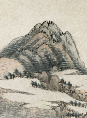 清 王翚 仿黄公望山水图 挂轴条幅卷轴山水画名画真迹复制品玄关