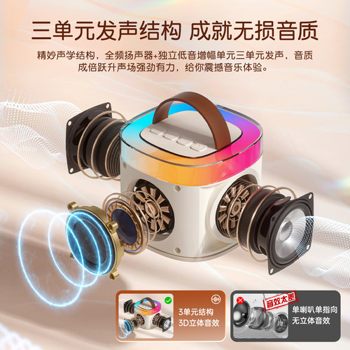 索爱SK2蓝牙音箱家用k歌音响儿童话筒麦克风户外唱歌小型家庭ktv - 图0