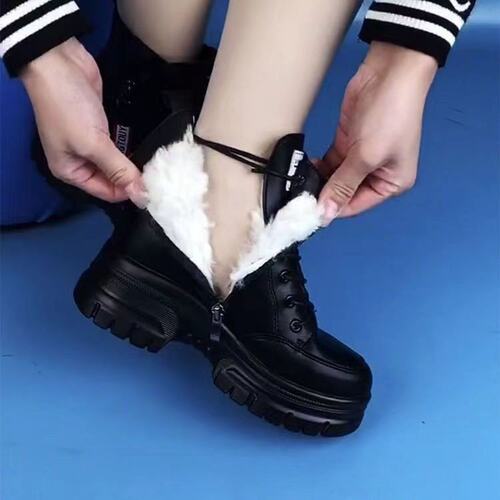 品牌断码清仓真皮雪地靴女皮毛一体冬季加绒加厚东北棉鞋羊毛靴 - 图3