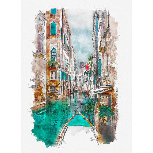 ps中文版动作城市照片转水彩画效果水彩手绘插画制作设计素材 - 图3