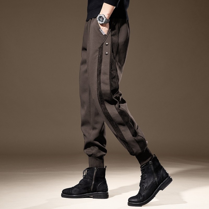 高端重磅美式复古咖色卫裤男士运动休闲裤束脚宽松新款工装裤子男,淘宝优惠券,粉丝福利购,淘宝优惠卷