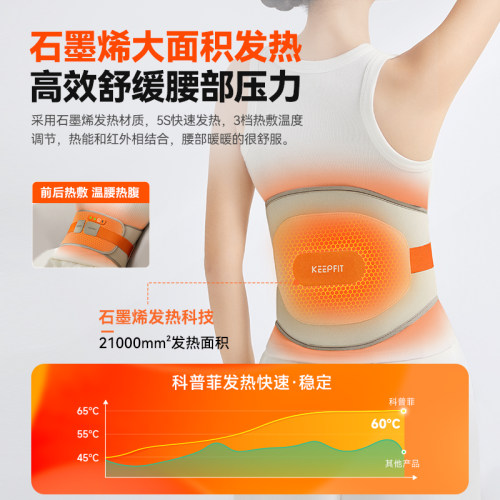 科普菲W14加热护腰带热敷保暖宫寒理艾三味灸疗腰疼腰部按摩器仪-图2