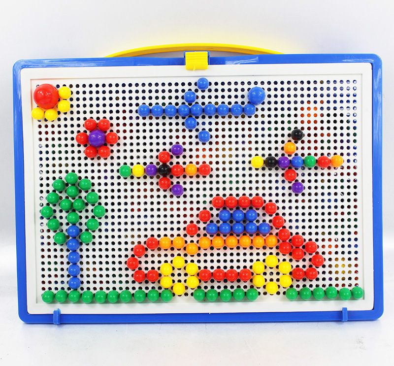 儿童弱视精细目力训练插板远视散光趣味辅助玩具插图板串珠蘑菇钉-图1