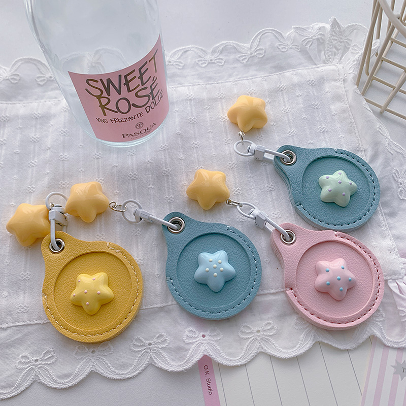 可爱ins风星星挂件水滴形门禁卡圆形NFC卡片保护套少女心萌卡套 - 图0
