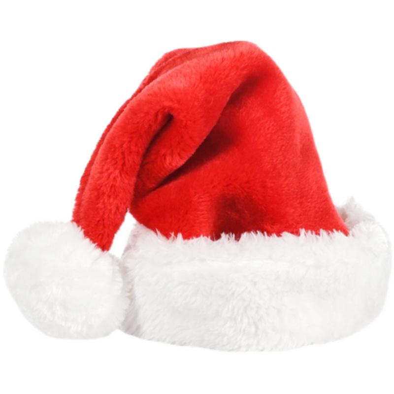 圣诞帽 高档成人长毛绒圣诞老人帽子 加厚加大款外贸圣诞节装饰品 - 图3