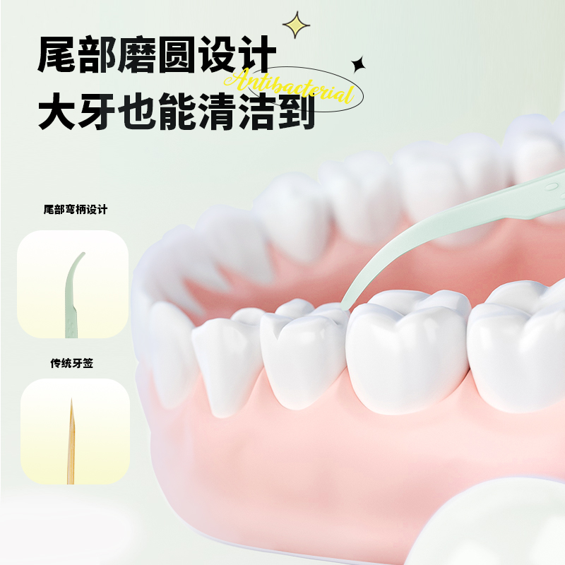 【直播专享】倍加洁圆线抑菌牙线棒超细家用家庭装牙线 - 图2