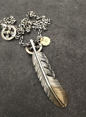 日本高桥风格鹰台金饼泰银潮项链