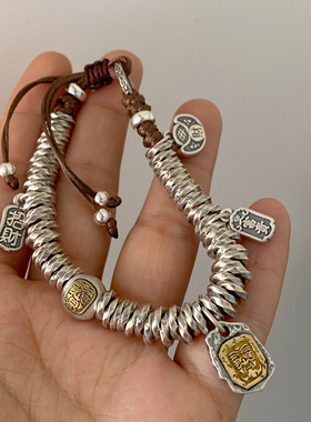 男女925纯银原创盘缠手串