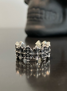 男925纯银嘻哈欧美戒指朋克