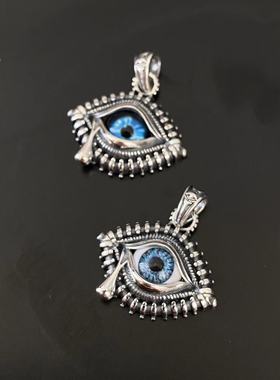 男女925纯银上帝之眼睛项链吊坠