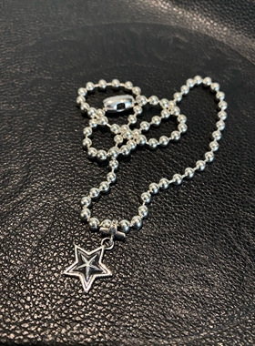 925纯银圆珠项链星星女