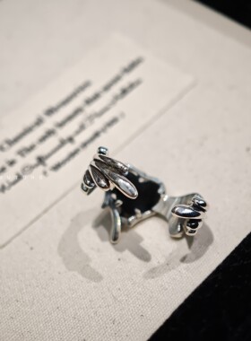 925纯银复古欧美荆棘爱心戒指