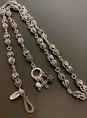 泰银花苞银项链情侣锁骨链