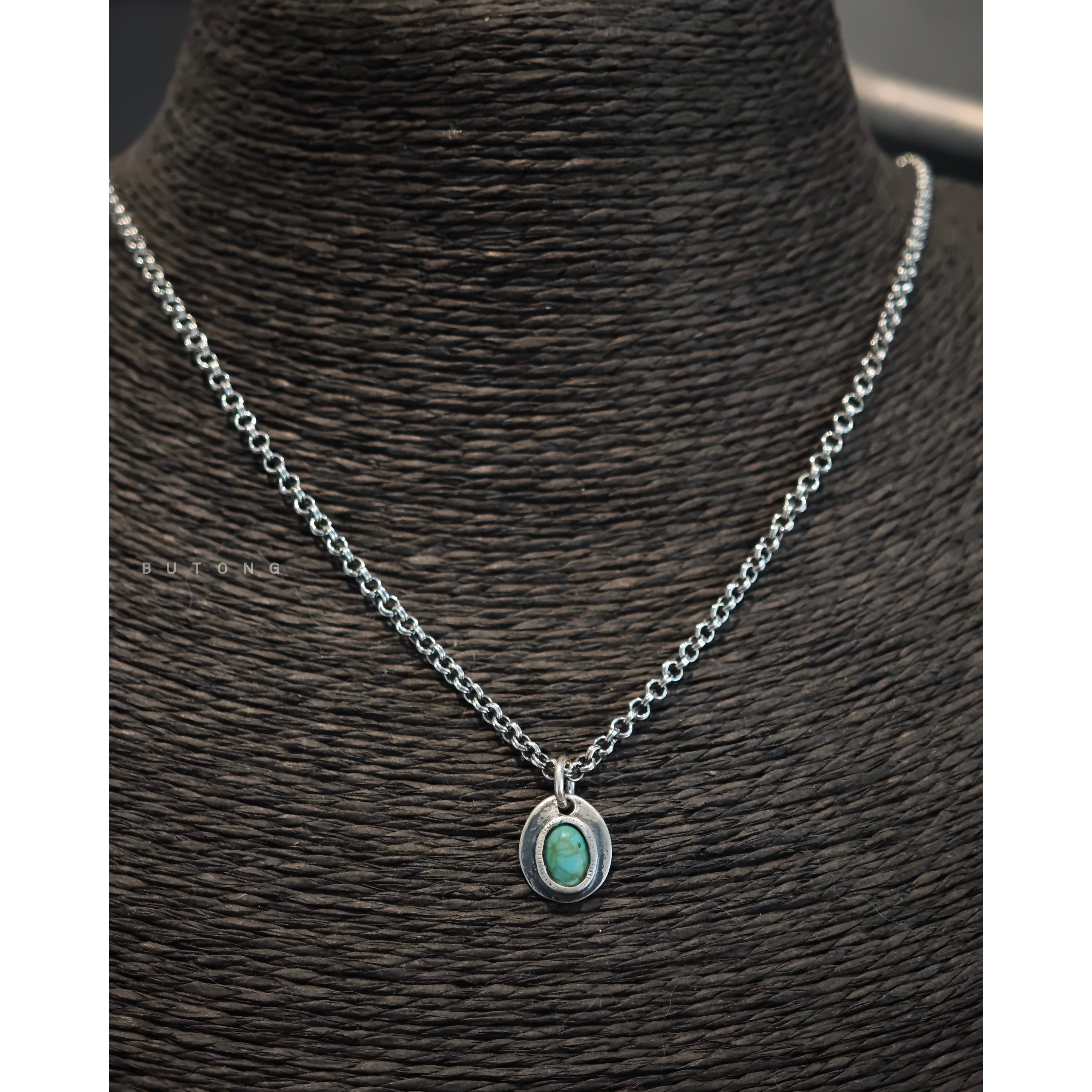 不同银匠 复古925纯银镶嵌天然绿松石小吊坠美松印第安风男女项链,淘宝优惠券,粉丝福利购,淘宝优惠卷