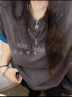 钸潼银匠925银星星OT扣锁骨链