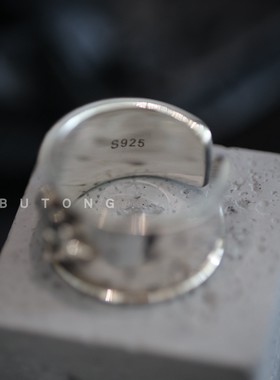 复古925纯银十字架双子花戒指