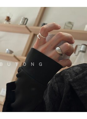 白月光925银拉丝开口食指戒