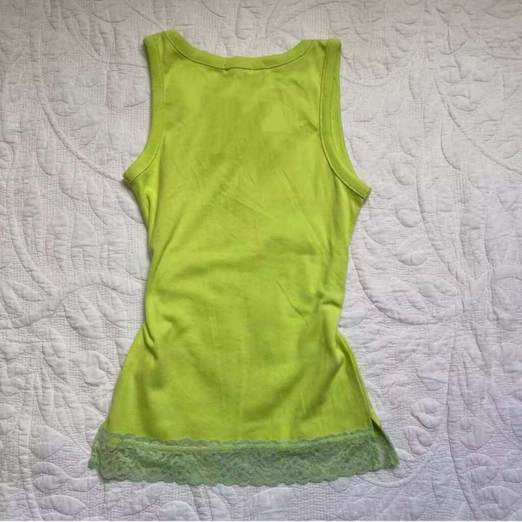 美式复古vintage古着绿色十字架印花蕾丝花边背心吊带女夏季上衣,淘宝优惠券,粉丝福利购,淘宝优惠卷