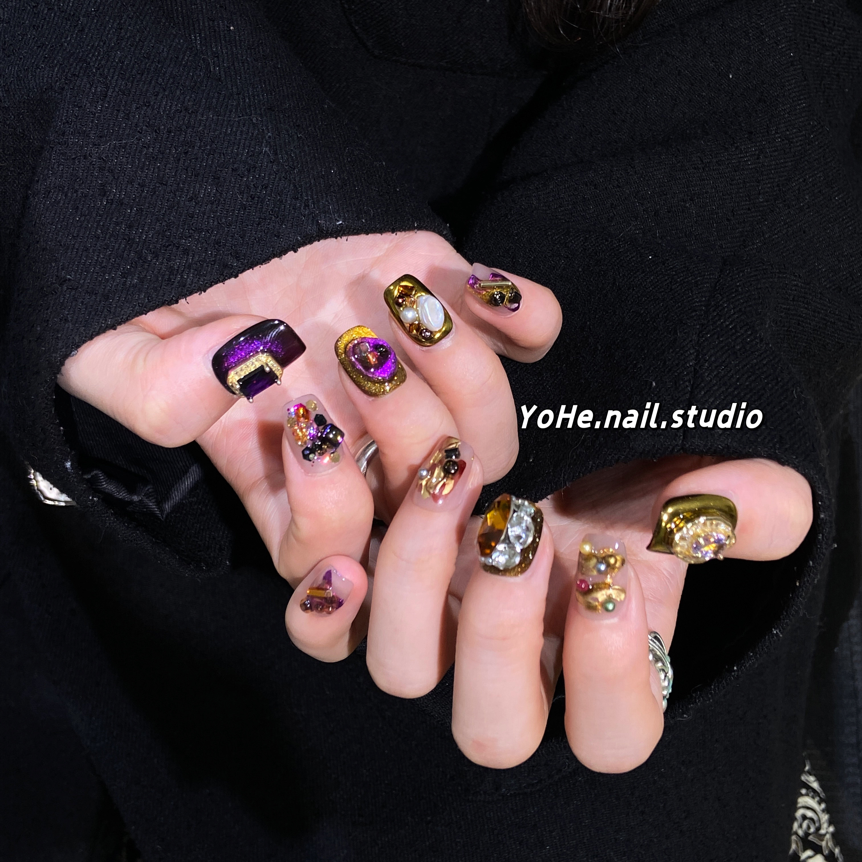 宥荷Studio 金缕衣 小众ins风穿戴甲美甲定制假指甲手工定制短甲,淘宝优惠券,粉丝福利购,淘宝优惠卷