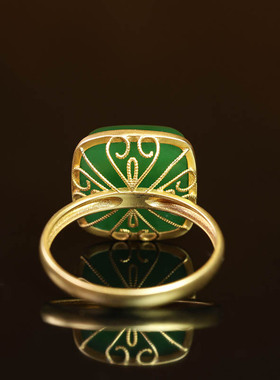 原创设计翡翠金镶玉手饰送老婆