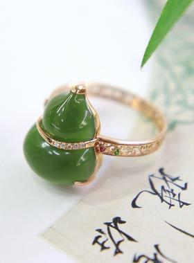 原创设计翡翠金镶玉手饰送老婆