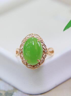 时尚潮流阳绿翡翠金镶玉送老婆