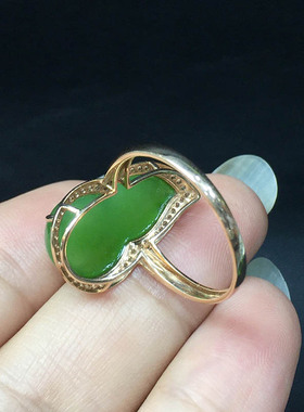 原创设计翡翠金镶玉手饰送妈妈