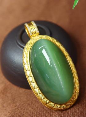 原创设计翡翠金镶玉套装送老婆