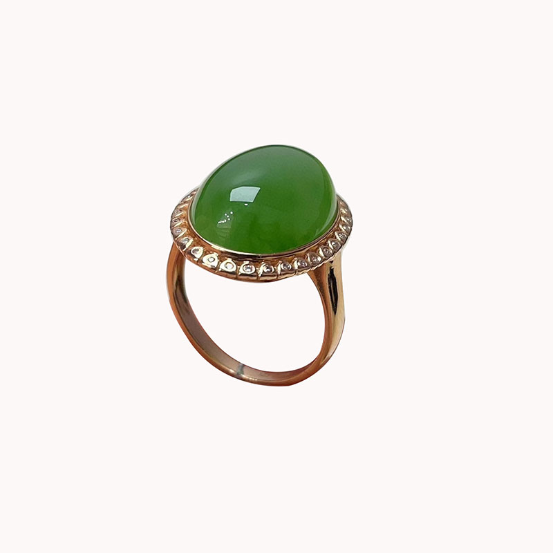 Fashion trendy Hetian jade gold inlaid hand jewelry for wife