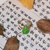 Fashion original design Hetian jade jewelry gold inlaid jade ring