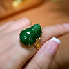 Fashion trendy Hetian jade hand ornaments with gold and jade for mother