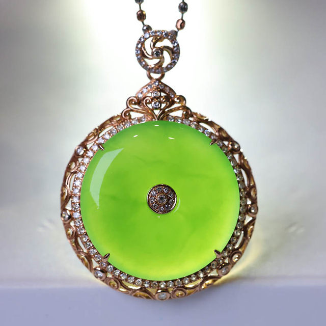 Original design jade gold inlaid jade necklace for my wife