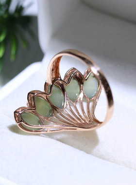 原创设计翡翠金镶玉手饰送老婆