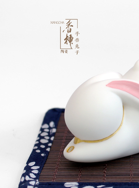 陶瓷线香香插新中式可爱兔
