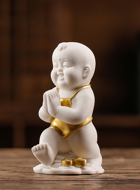 桌面人物状元陶瓷白瓷