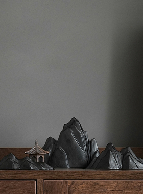 桌面假山状元陶瓷造景中式