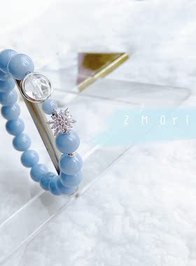 原创设计风天然水晶纯银石手链