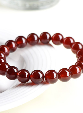 天然橙红石榴石手链时尚宁静心灵