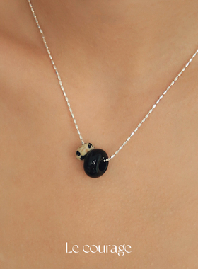 Lecourage天然半宝石纯银项链