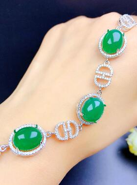 女纯银纯银轻奢椭圆款手链空托