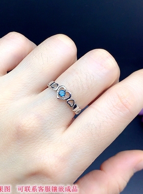 S925银精巧戒指空托尺寸圆3*3mm