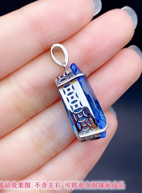 S925银水滴形吊坠空托多尺寸