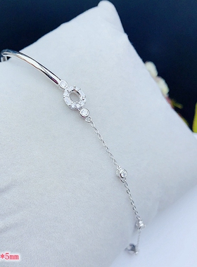 新S925银甜美潮流手链空托4*5mm