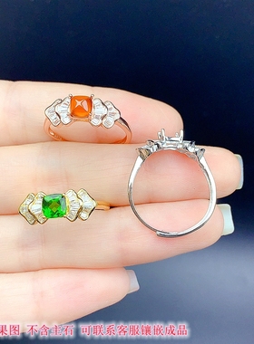 新款S925银戒指空托方形5*5mm