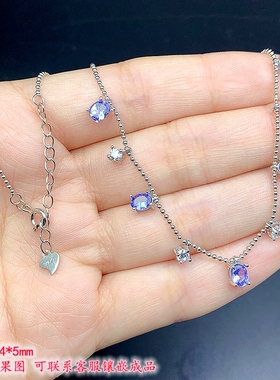 S925纯银满天星锁骨链尺寸4*mm