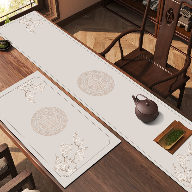 新中式茶台皮革垫茶席桌垫免洗防水防烫垫国风花语茶桌餐桌硅胶垫,淘宝优惠券,粉丝福利购,淘宝优惠卷