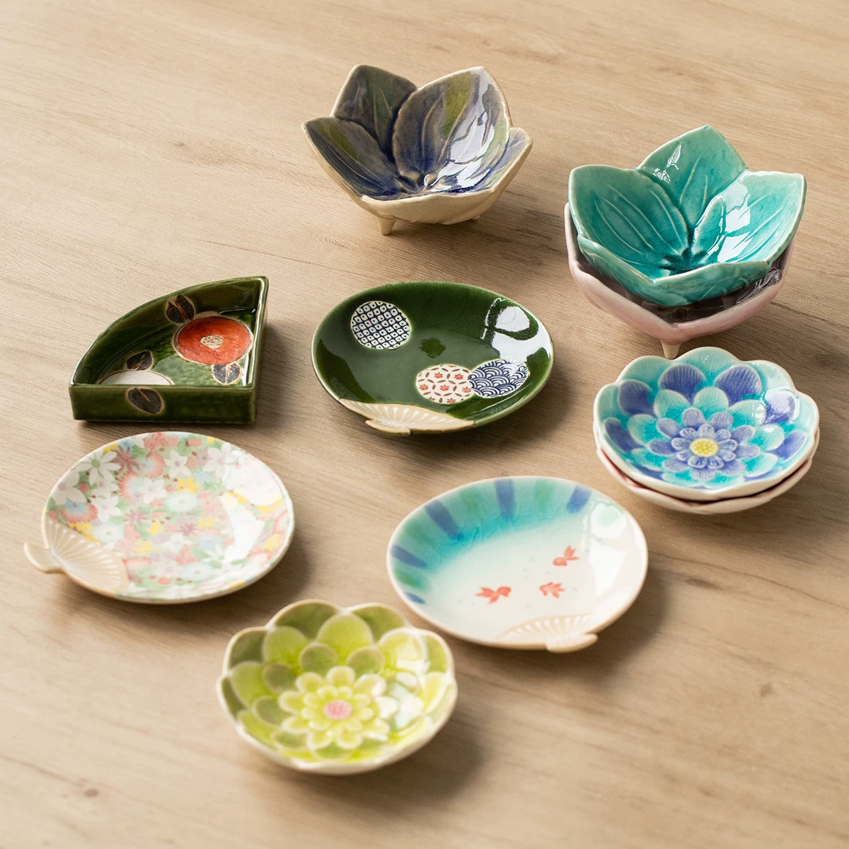 Japan imported Seto -handed hand -painted undergladeed ceramic disc